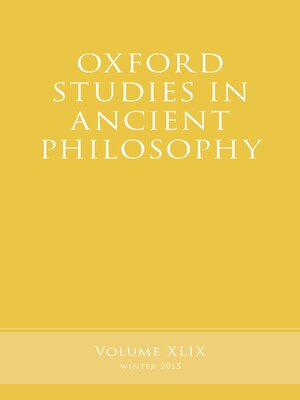 cover image of Oxford Studies in Ancient Philosophy, Volume 49